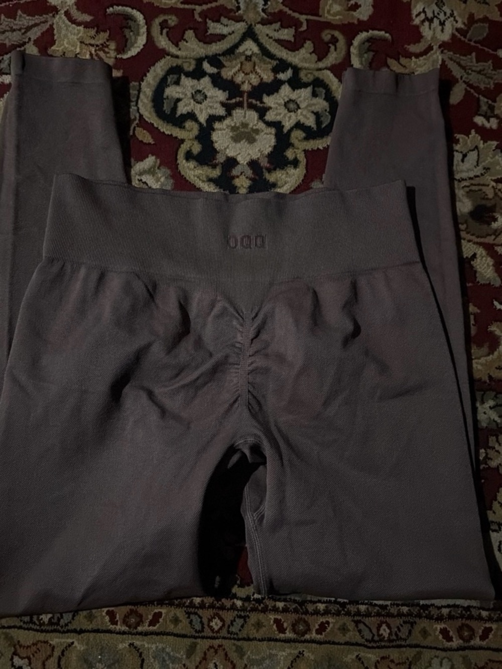 Seamless High-Waist Leggings in Mauve Gray